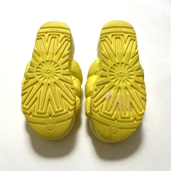 UGG Scrunchita Slide Sandals Yellow Sheepskin Fluffy Slingback Size 9 NWOB $120 - Picture 8 of 8